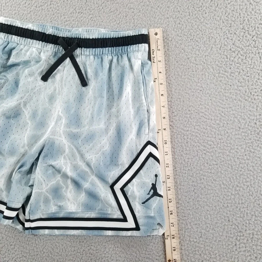 Nike Jordan Shorts Mens Medium Blue Diamond Lightning Basketball Athletic Gym